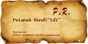 Petanek Renátó névjegykártya